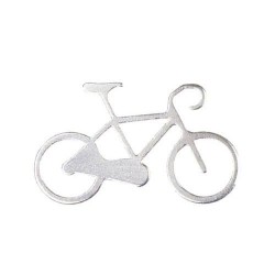 Nøglering I Aluminium Med Cykel Motiv : Farve - Sølv