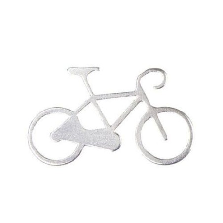 Nøglering I Aluminium Med Cykel Motiv : Farve - Sølv